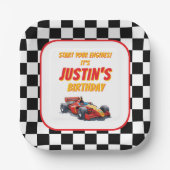 Start Your Engines Race Car Birthday ペーパープレート (正面)
