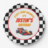 Start Your Engines Race Car Birthday ペーパープレート (正面)