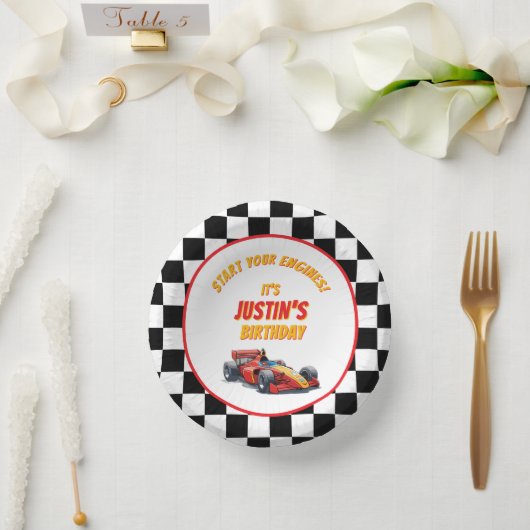 Start Your Engines Race Car Birthday ペーパーボウル (ウェディング)