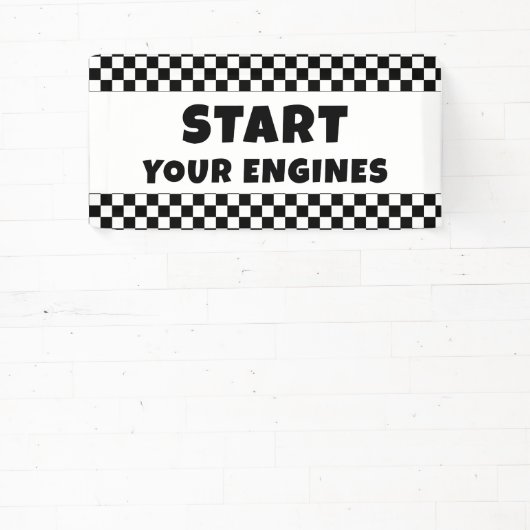 Start Your Engines Welcome Banner | Racing Birthda 横断幕 (インサイチュ)