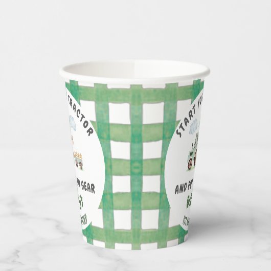 Start Your Tractor 1st Birthday 紙コップ (左)