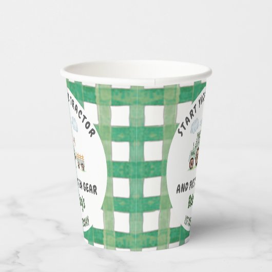 Start Your Tractor 1st Birthday 紙コップ (右)