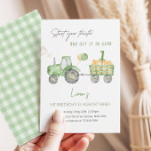 Start Your Tractor 1st Birthday Party 招待状