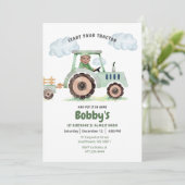 Start Your Tractor 1st Birthday Photo Invitation 招待状 (スタンド正面)