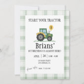 Start Your Tractor Children's Birthday Invitation 招待状 (正面)