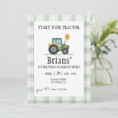 Start Your Tractor Children's Birthday Invitation 招待状 (スタンド正面)