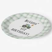 Start Your Tractor Round Paper Plate  ペーパープレート (アングル)