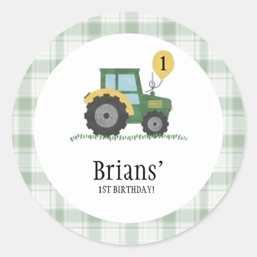 Start Your Tractor Round Sticker ラウンドシール (正面)