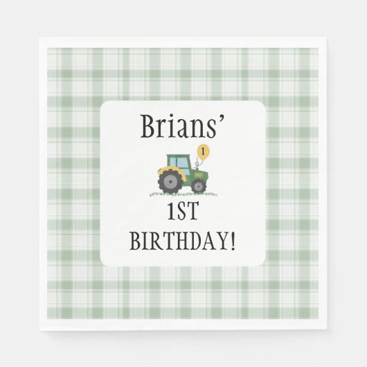 Start Your Tractor Square Paper Napkin スタンダードランチョンナプキン (正面)