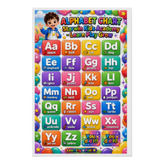 Starwin Kids Academy アルファベットチャートポスター ポスター