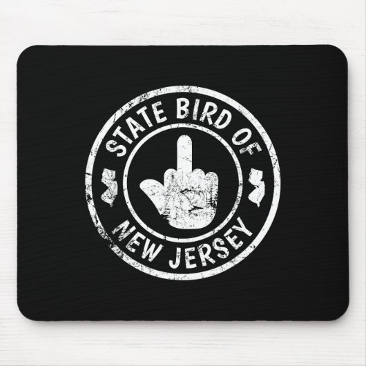 State Bird Of New Jersey Middle Finger Funny Distr マウスパッド (正面)