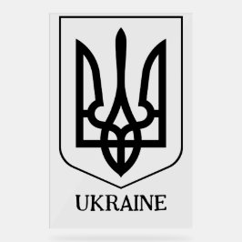 State Coat of Arms of Ukraine Minimalist Art アクリルサイン