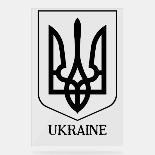 State Coat of Arms of Ukraine Minimalist Art アクリルサイン (正面)