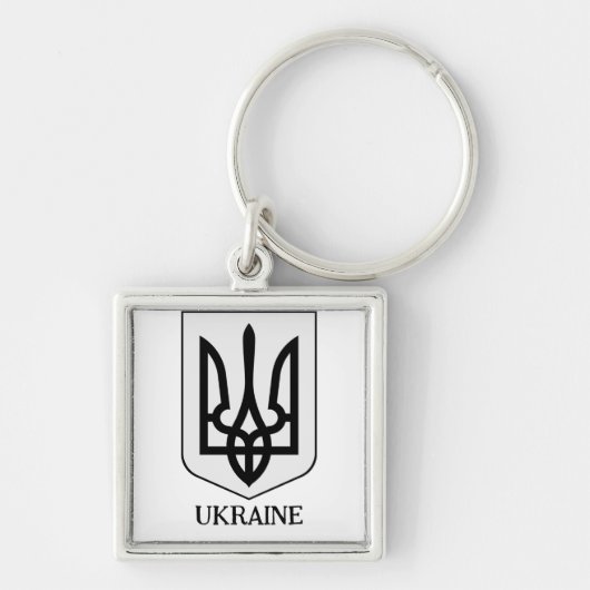 State Coat of Arms of Ukraine Minimalist Art キーホルダー (正面)