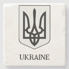 State Coat of Arms of Ukraine Minimalist Art ストーンコースター