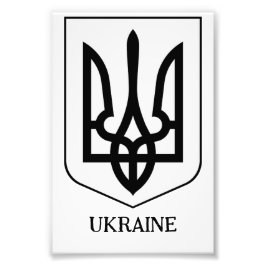 State Coat of Arms of Ukraine Minimalist Art フォトプリント