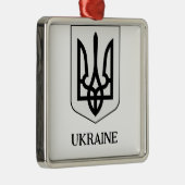 State Coat of Arms of Ukraine Minimalist Art メタルオーナメント (右)