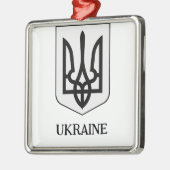State Coat of Arms of Ukraine Minimalist Art メタルオーナメント (左)