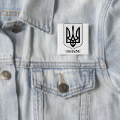 State Coat of Arms of Ukraine Minimalist Art 缶バッジ (インサイチュ)