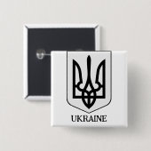 State Coat of Arms of Ukraine Minimalist Art 缶バッジ (正面&裏面)