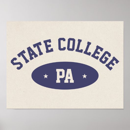 State College, PA Retro Varsity-Style Poster ポスター (正面)