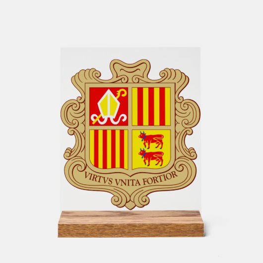 State Emblem of Andorra Historic Co-Principality アクリルサイン (正面)