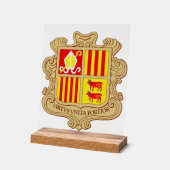 State Emblem of Andorra Historic Co-Principality アクリルサイン (傾斜)
