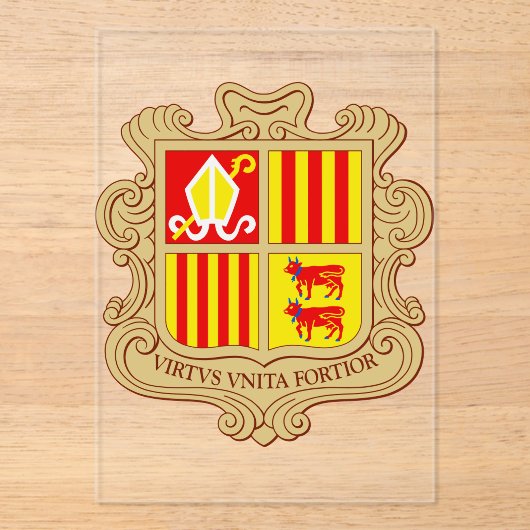 State Emblem of Andorra Historic Co-Principality アクリル招待状 (正面)
