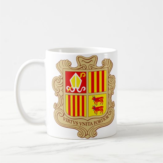 State Emblem of Andorra Historic Co-Principality コーヒーマグカップ (左)