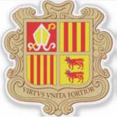 State Emblem of Andorra Historic Co-Principality シール (正面)