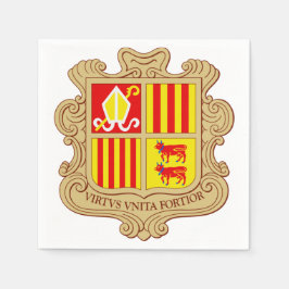 State Emblem of Andorra Historic Co-Principality スタンダードカクテルナプキン
