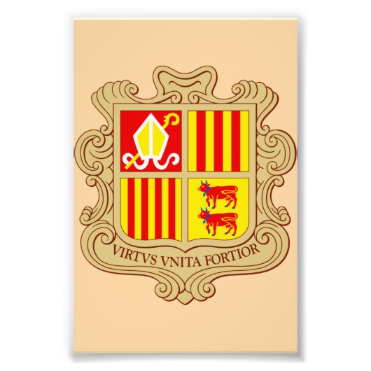 State Emblem of Andorra Historic Co-Principality フォトプリント (正面)