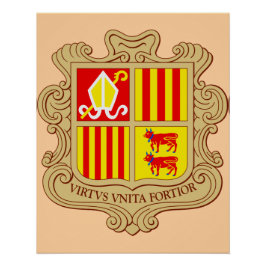 State Emblem of Andorra Historic Co-Principality ポスター
