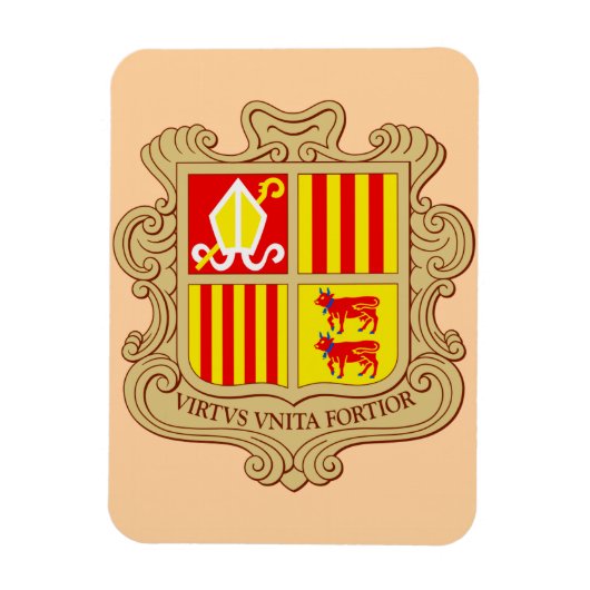 State Emblem of Andorra Historic Co-Principality マグネット (縦)