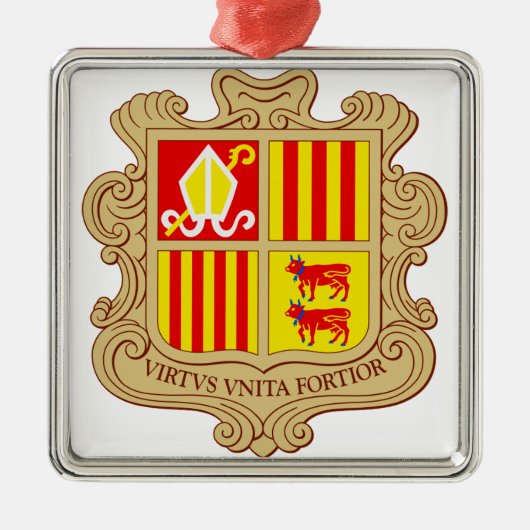 State Emblem of Andorra Historic Co-Principality メタルオーナメント (正面)