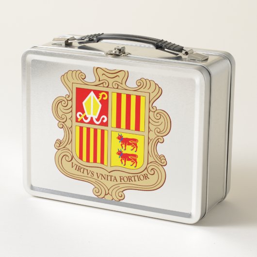 State Emblem of Andorra Historic Co-Principality メタルランチボックス (正面)