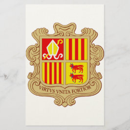State Emblem of Andorra Historic Co-Principality 便箋