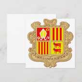 State Emblem of Andorra Historic Co-Principality 招待状 (正面/裏面)