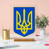 State Emblem of Ukraine Golden Trident Fine Art アクリルサイン (ウェディング)