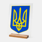 State Emblem of Ukraine Golden Trident Fine Art アクリルサイン (傾斜)