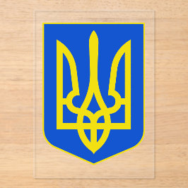 State Emblem of Ukraine Golden Trident Fine Art アクリル招待状