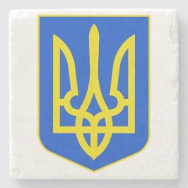 State Emblem of Ukraine Golden Trident Fine Art ストーンコースター
