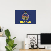 State Flag of Kansas, USA ポスター (ホームオフィス)