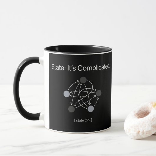 State Its Complicated Two Sided Programmer Mug マグカップ (ドーナツ)