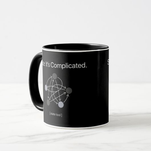 State Its Complicated Two Sided Programmer Mug マグカップ (正面左)