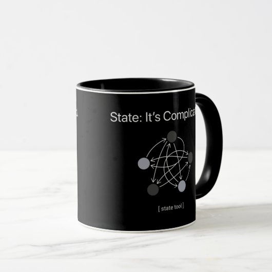 State Its Complicated Two Sided Programmer Mug マグカップ (正面右)