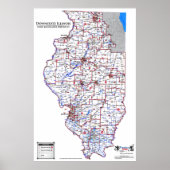 State Legislative Districts - Downstate Illinois ポスター (正面)