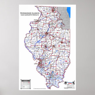 State Legislative Districts - Downstate Illinois ポスター