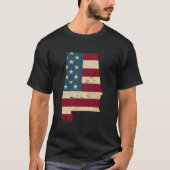 State Of Alabama Patriotic Usa Flag For Tシャツ (正面)