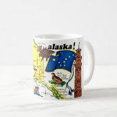 State of Alaska Map Postcard Mug コーヒーマグカップ (正面右)